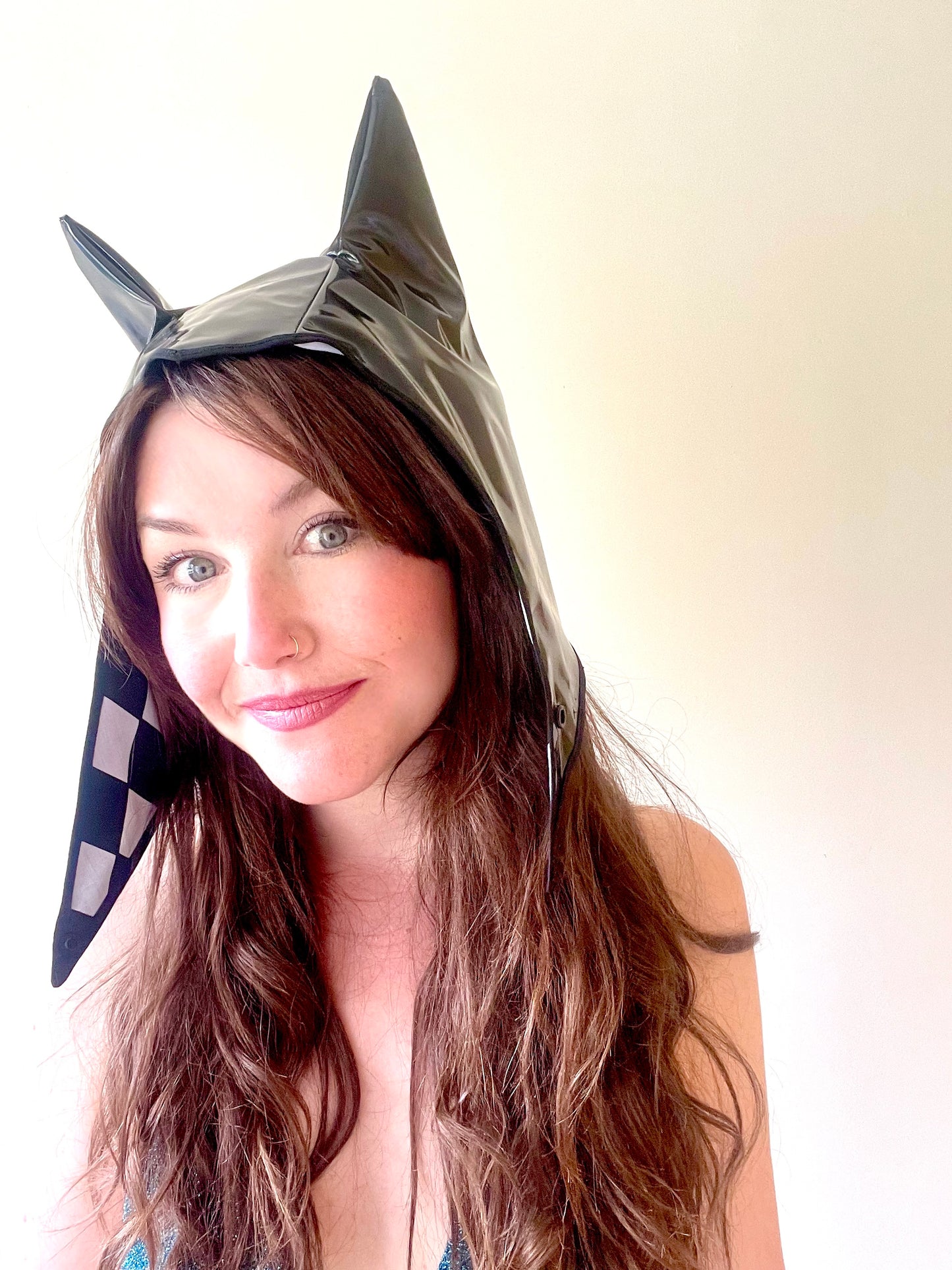 ANIMORPH Hood: Black & Harlequin (reversible; waterproof)