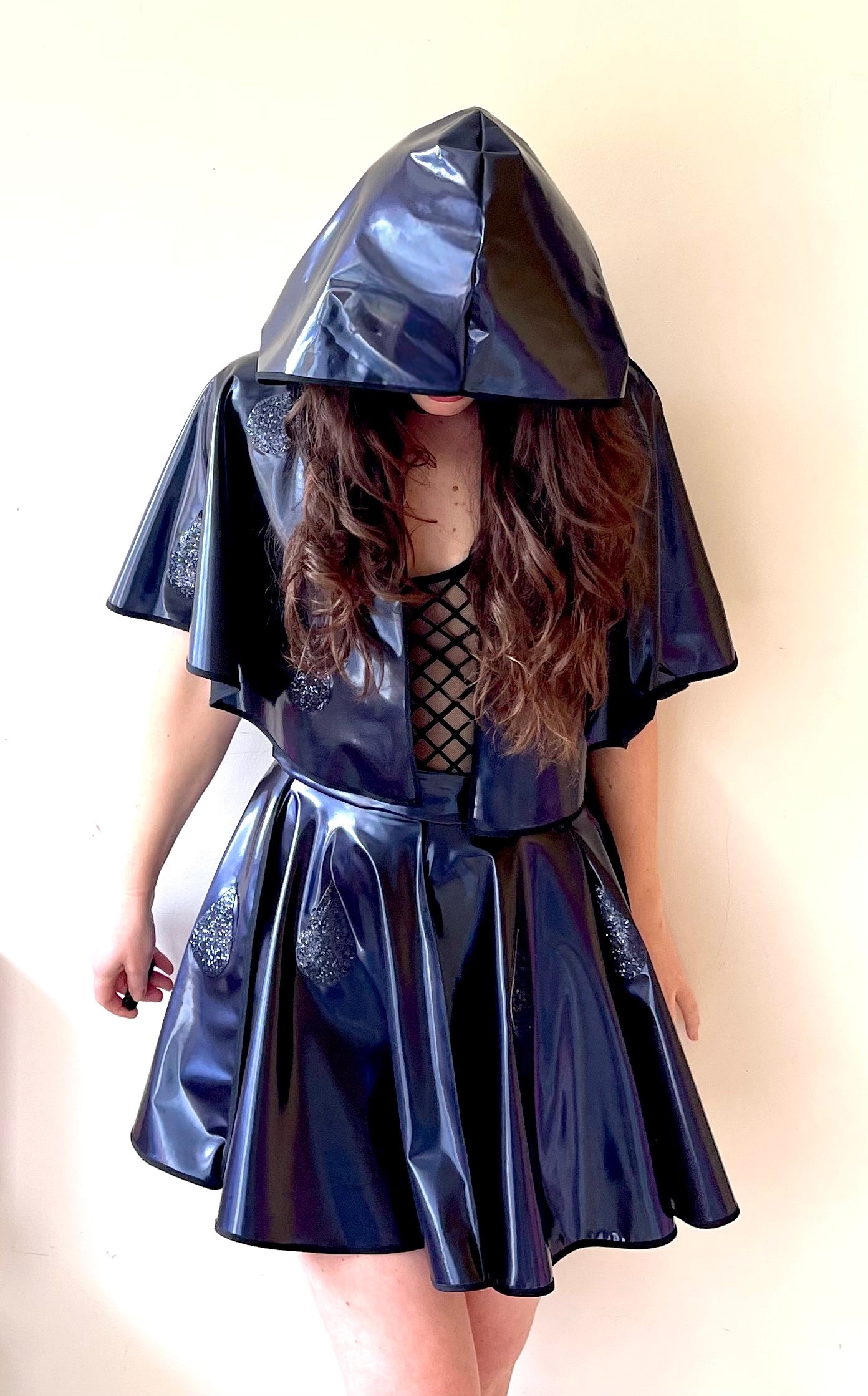 TWO PIECE: Navy Oil slick PVC