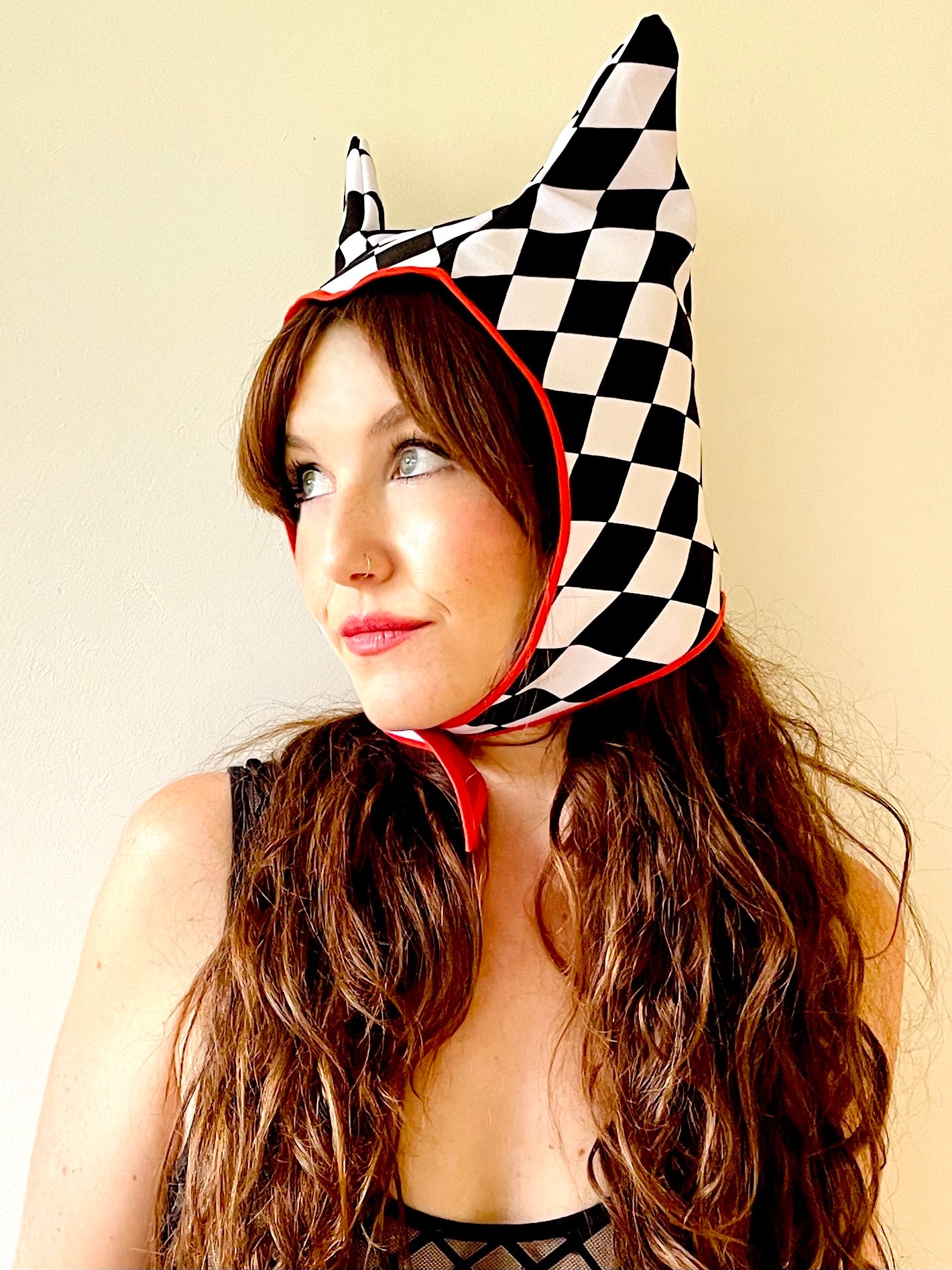 ANIMORPH Hood: Racy red/ Harlequin (reversible; waterproof)