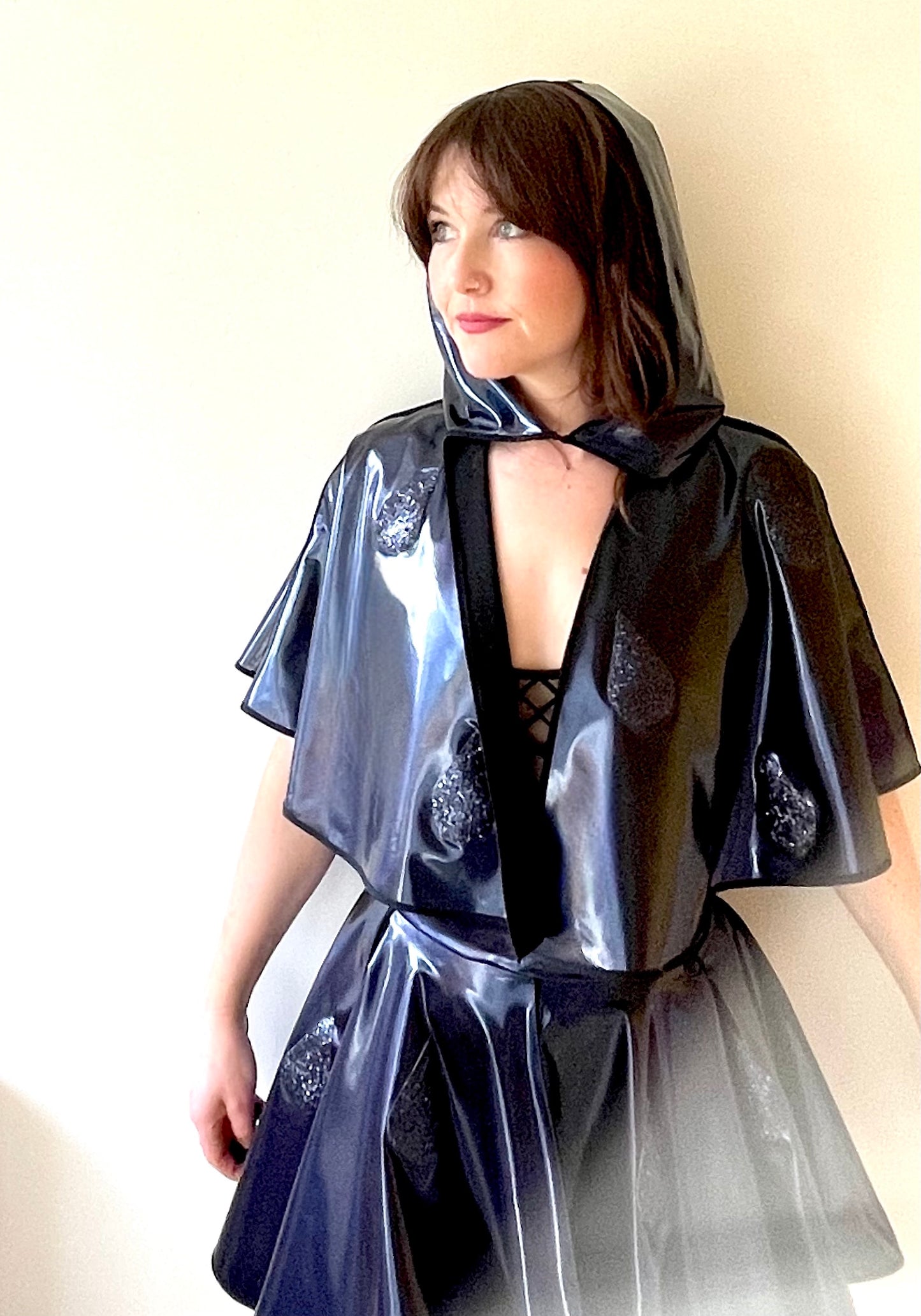 TWO PIECE: Navy Oil slick PVC