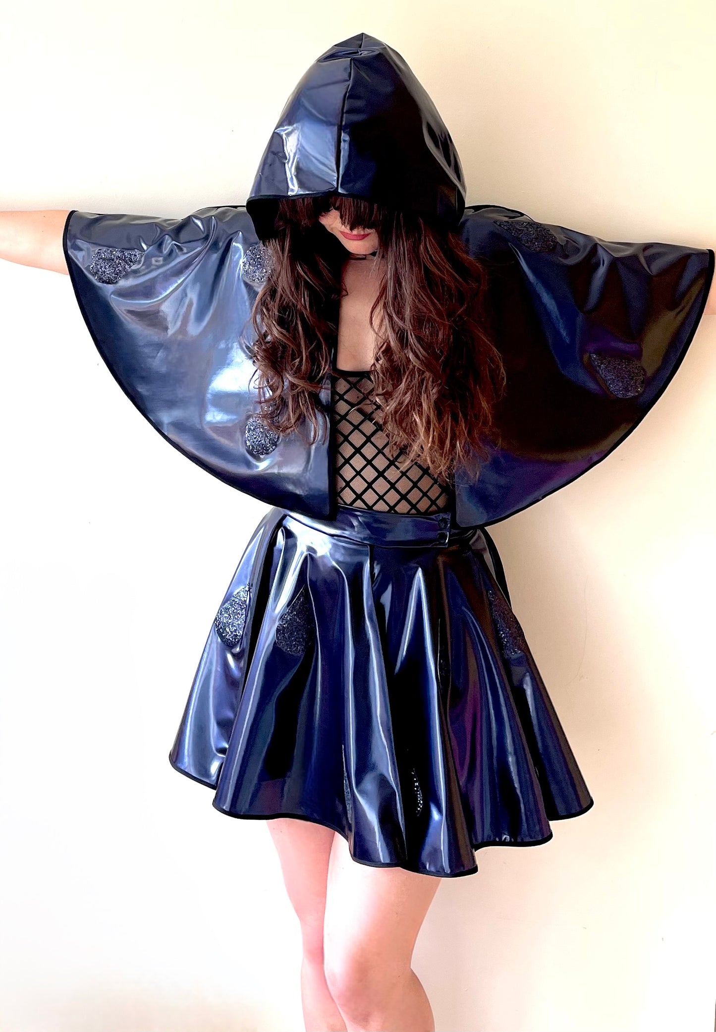 TWO PIECE: Navy Oil slick PVC