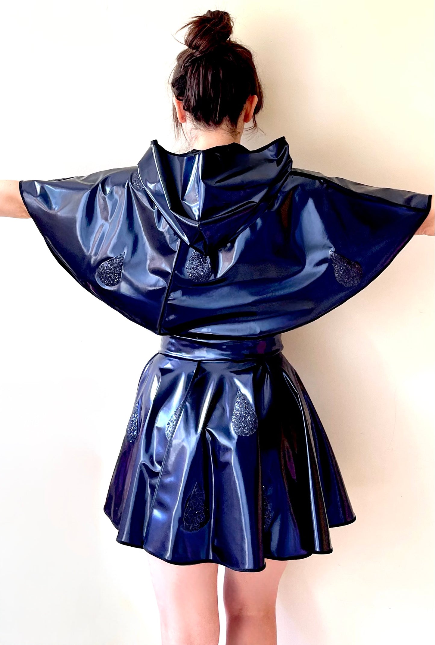 TWO PIECE: Navy Oil slick PVC