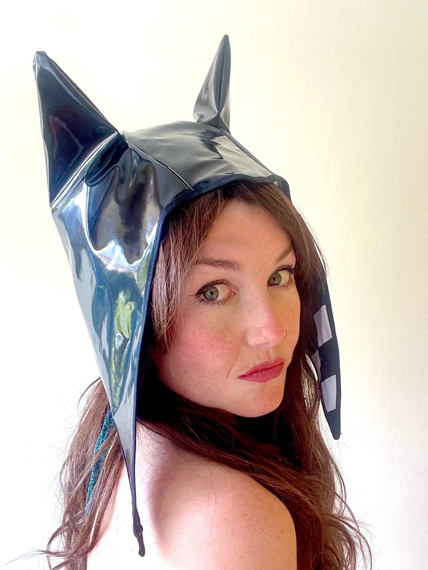 ANIMORPH Hood: Black & Harlequin (reversible; waterproof)