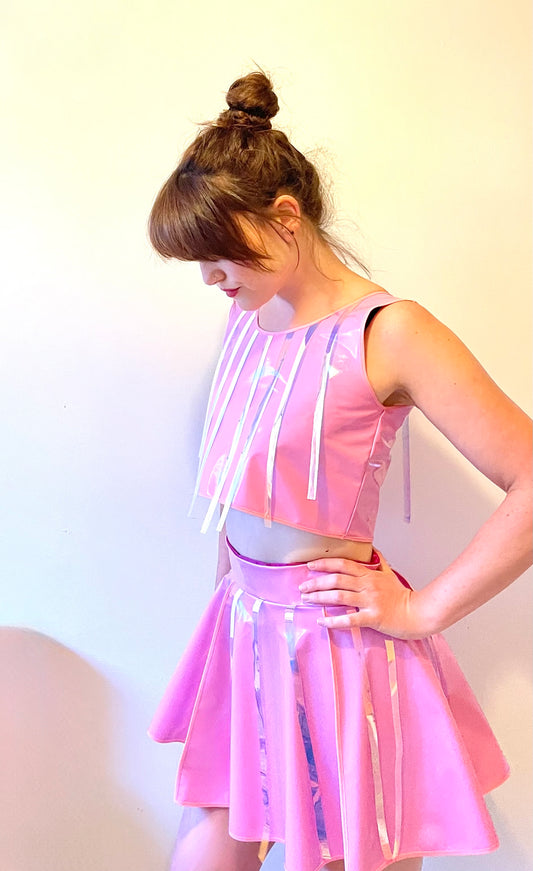 TWO-PIECE crop top and skirt set