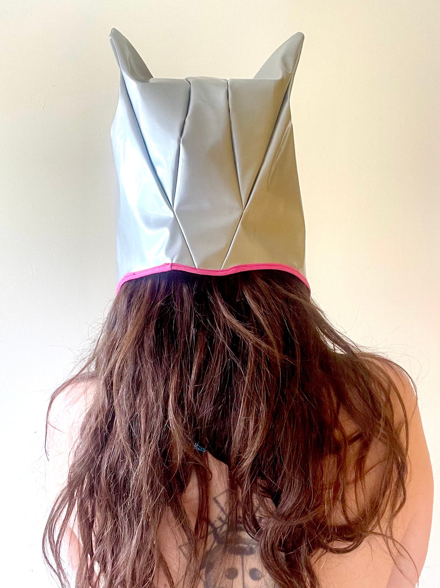 ANIMORPH Hood: Neon Pink & Silver (reversible; waterproof)