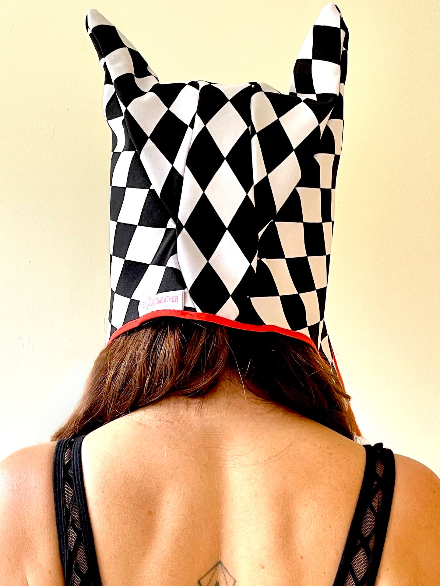 ANIMORPH Hood: Racy red/ Harlequin (reversible; waterproof)