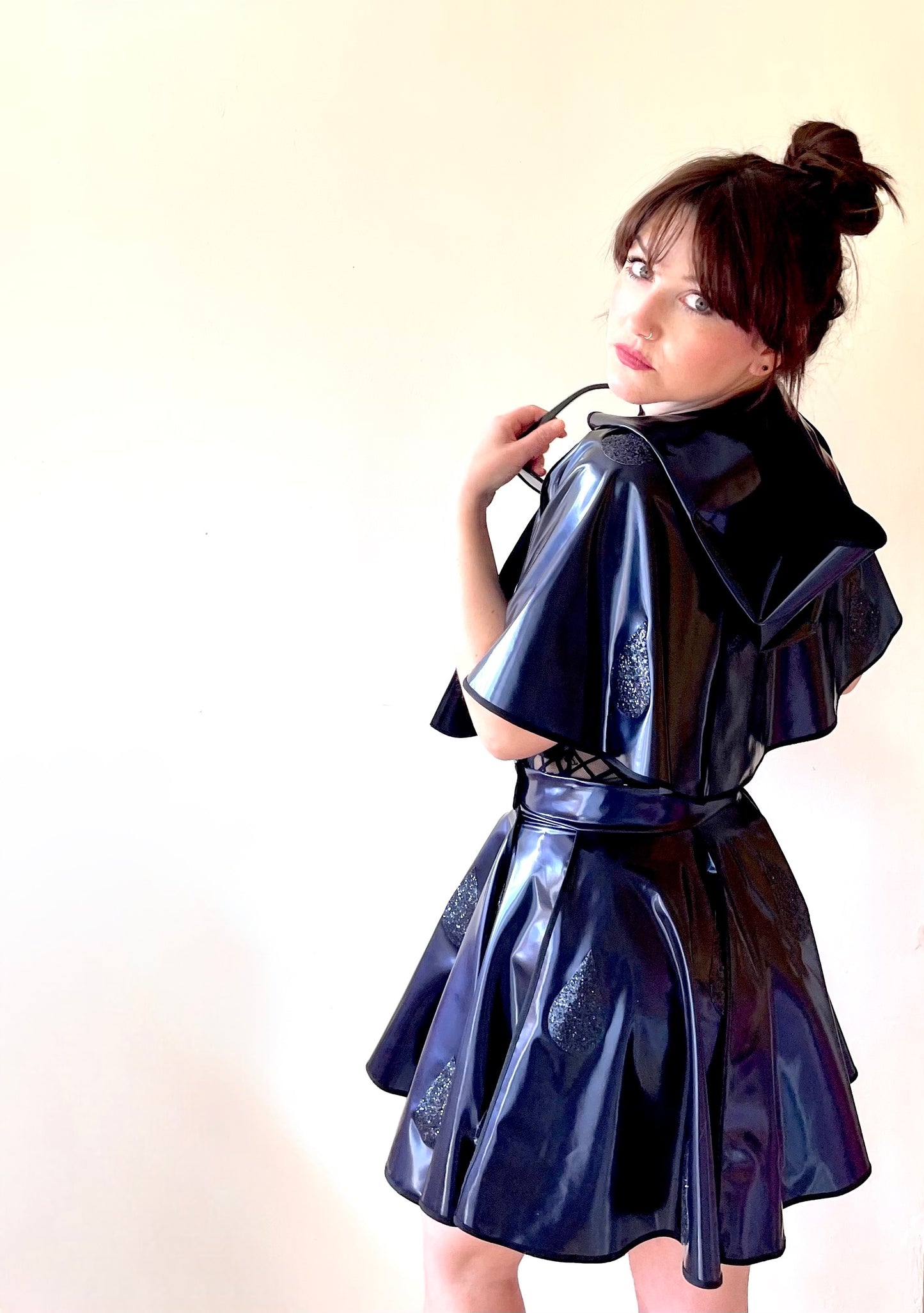 TWO PIECE: Navy Oil slick PVC