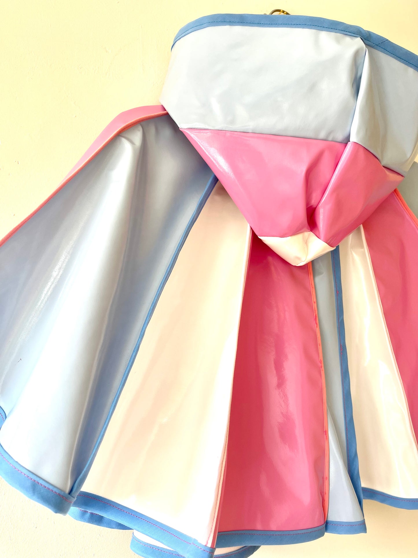 Blue, pink and white CYCLONE cape