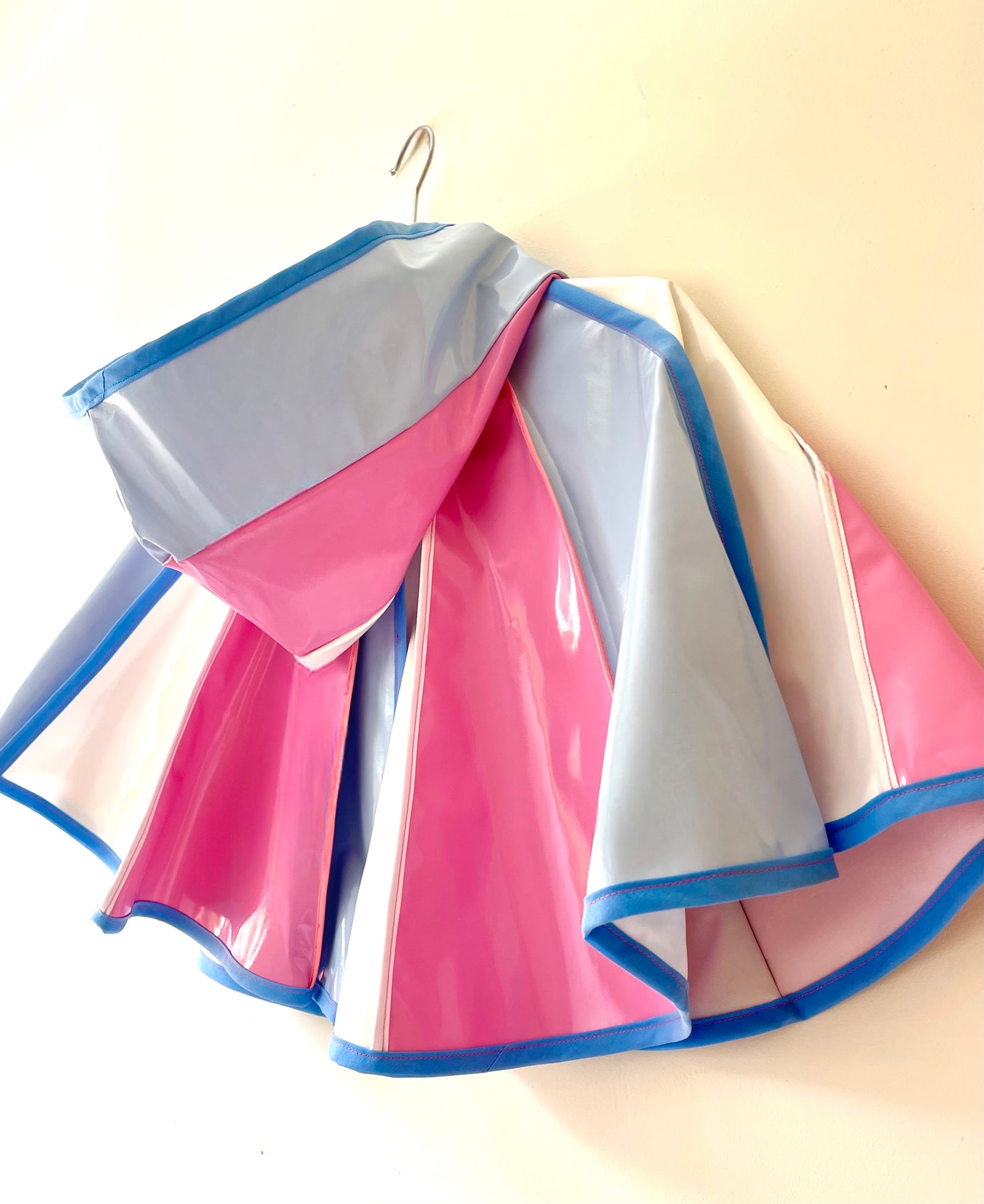 Blue, pink and white CYCLONE cape