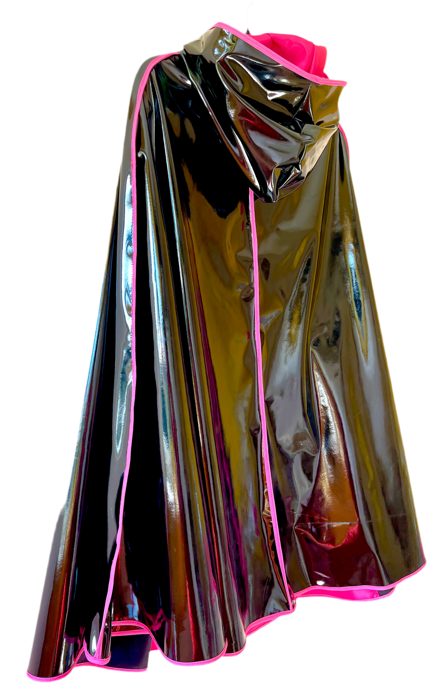 ENVELOPE Long cape: Magenta/Black