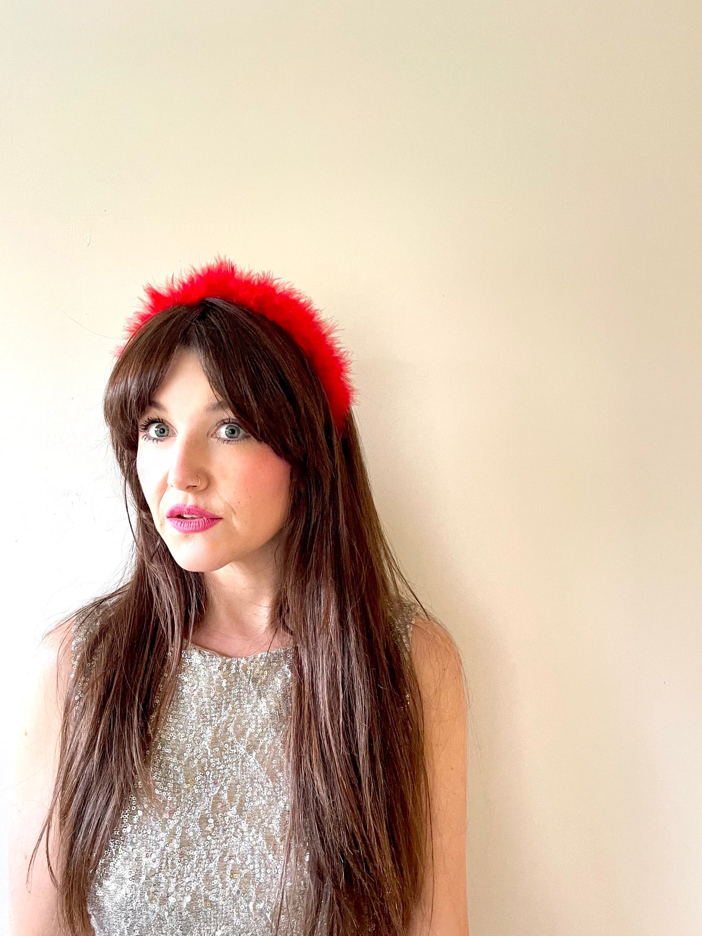 CROWN OF FLUFF! headband: red