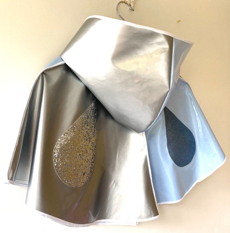 CYCLONE Silver-lining Blue and Silver Cape