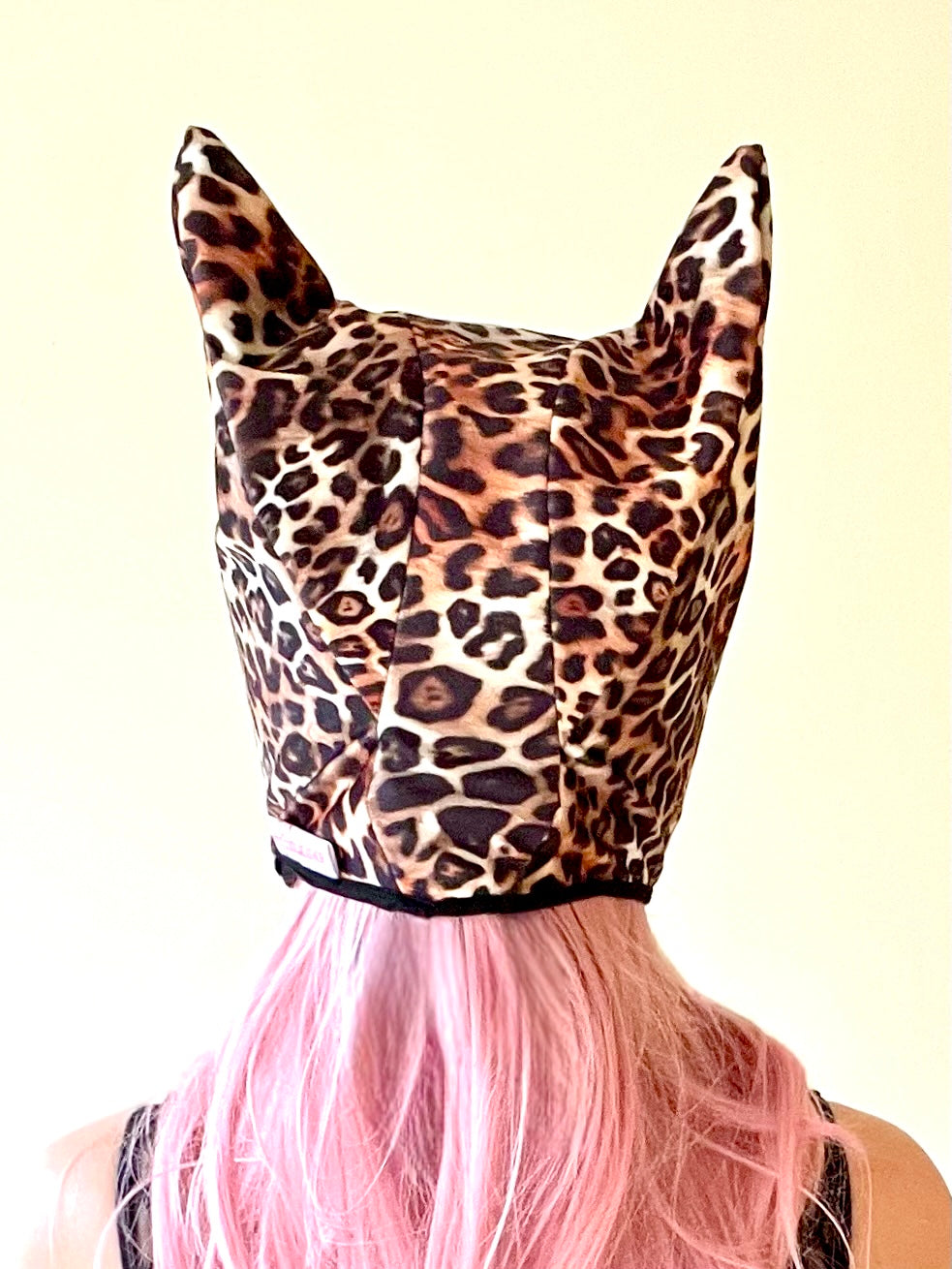 ANIMORPH Hood: Black / Leopard print velvet (reversible; waterproof)