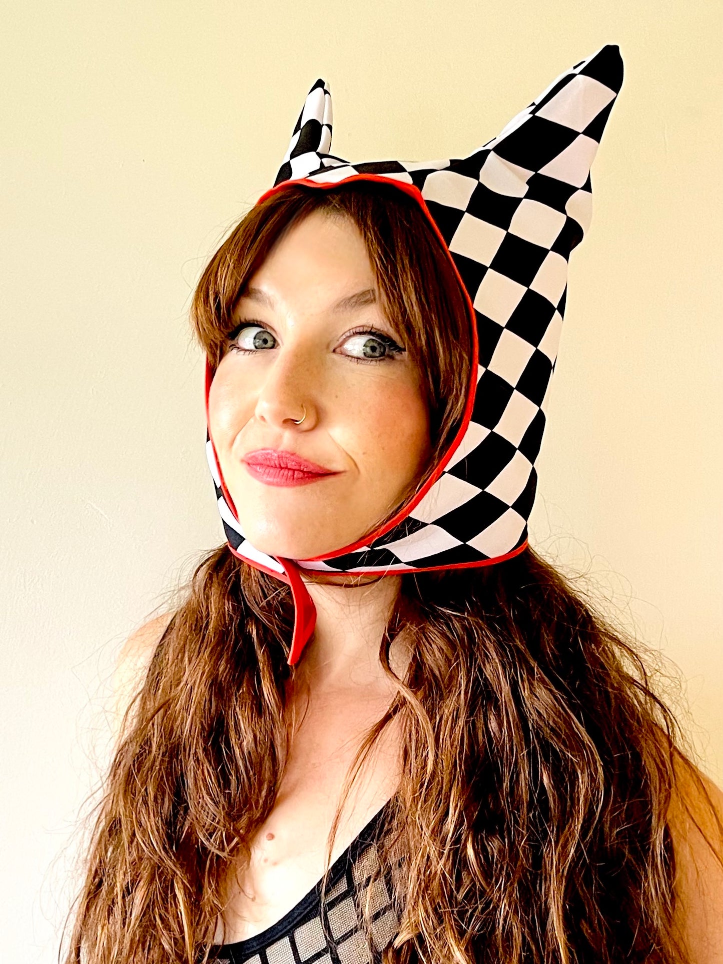 ANIMORPH Hood: Racy red/ Harlequin (reversible; waterproof)