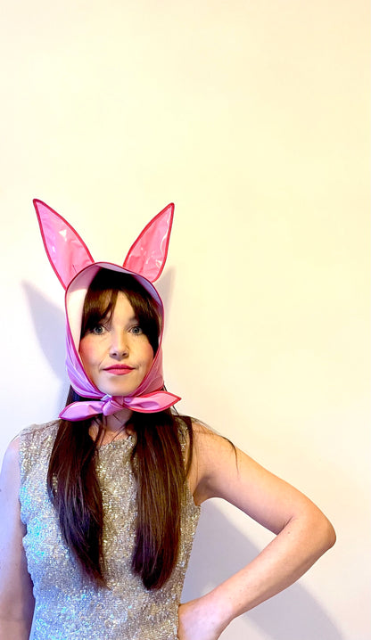 HEY BUNNY! Rain-ready hoodlet: Bubblegum pink