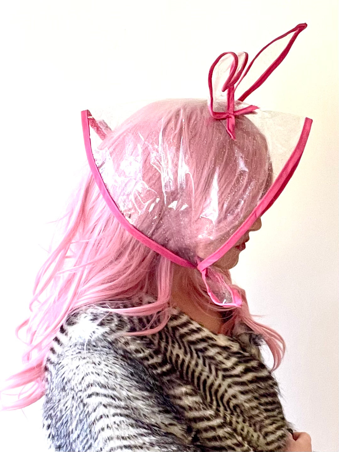 NUDIE BUNNY! Translucent Hoodlet- Magenta Pink