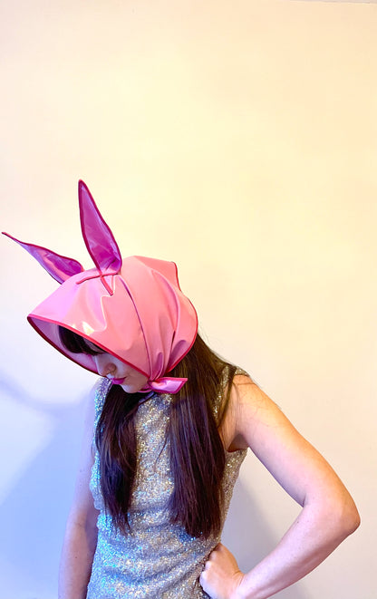 HEY BUNNY! Rain-ready hoodlet: Bubblegum pink