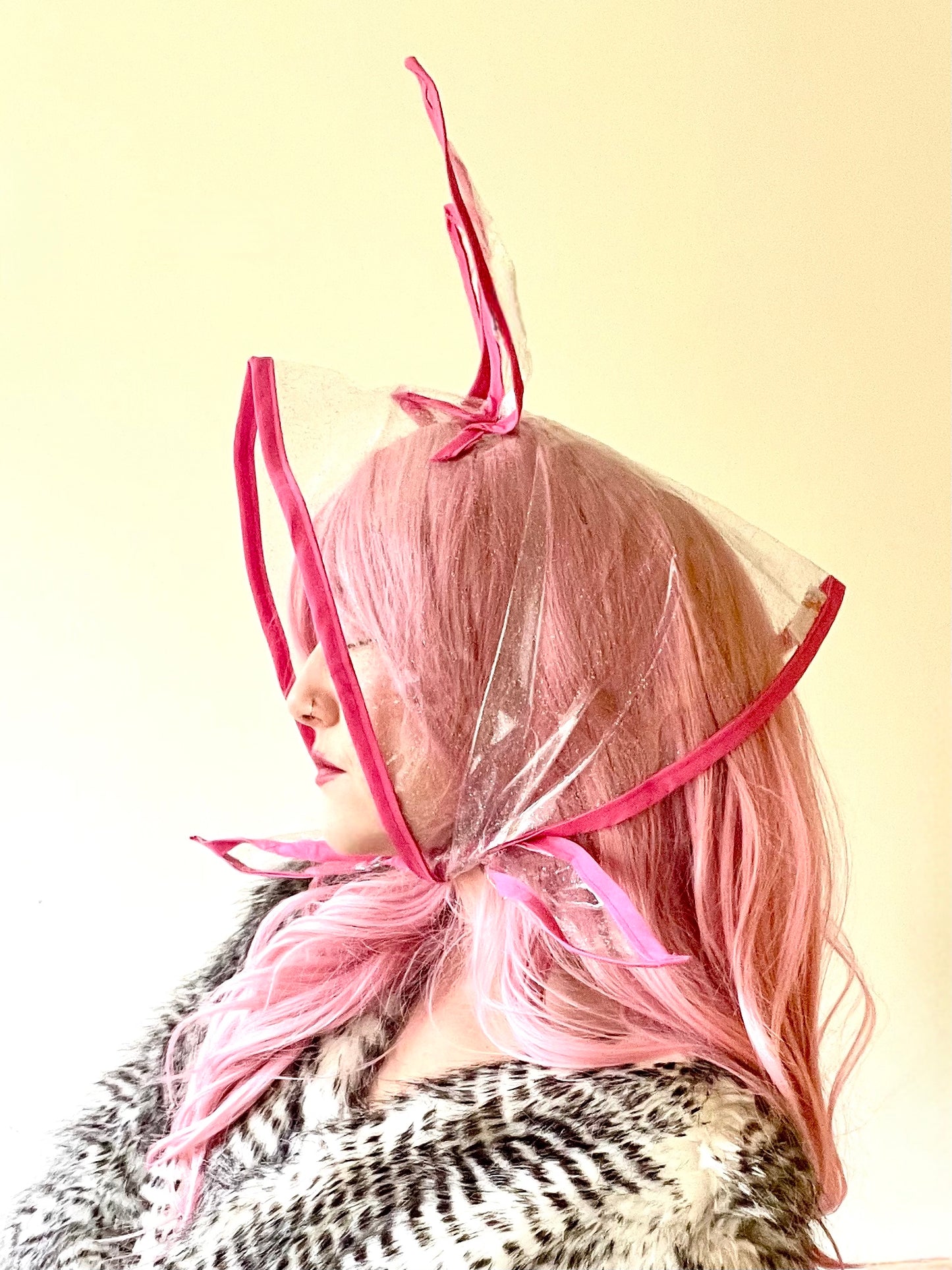 NUDIE BUNNY! Translucent Hoodlet- Magenta Pink