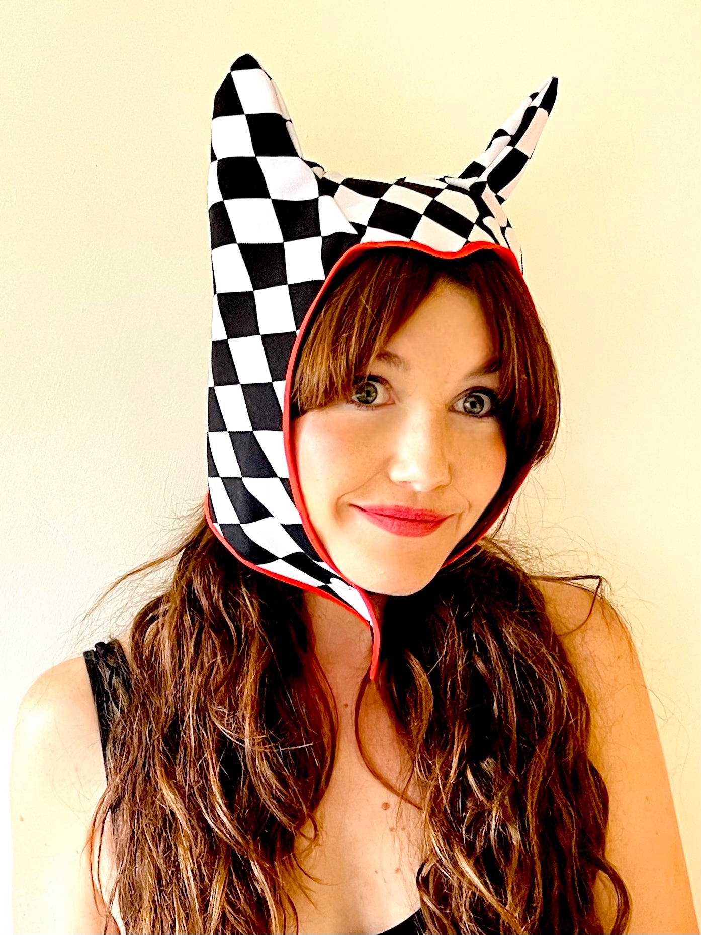 ANIMORPH Hood: Racy red/ Harlequin (reversible; waterproof)