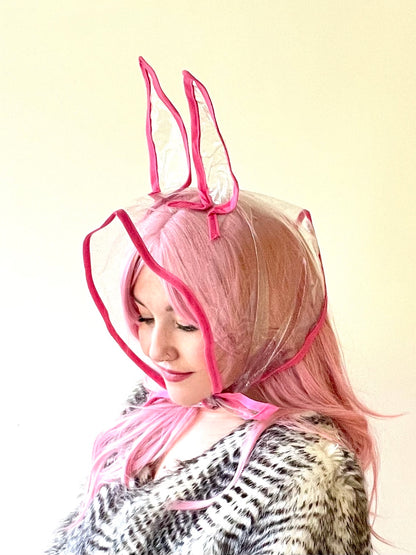 NUDIE BUNNY! Translucent Hoodlet- Magenta Pink