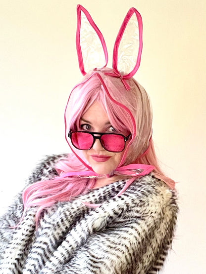 NUDIE BUNNY! Translucent Hoodlet- Magenta Pink