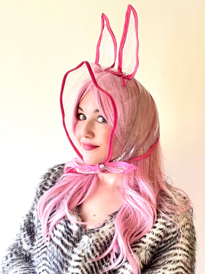 NUDIE BUNNY! Translucent Hoodlet- Magenta Pink