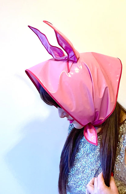 HEY BUNNY! Rain-ready hoodlet: Bubblegum pink