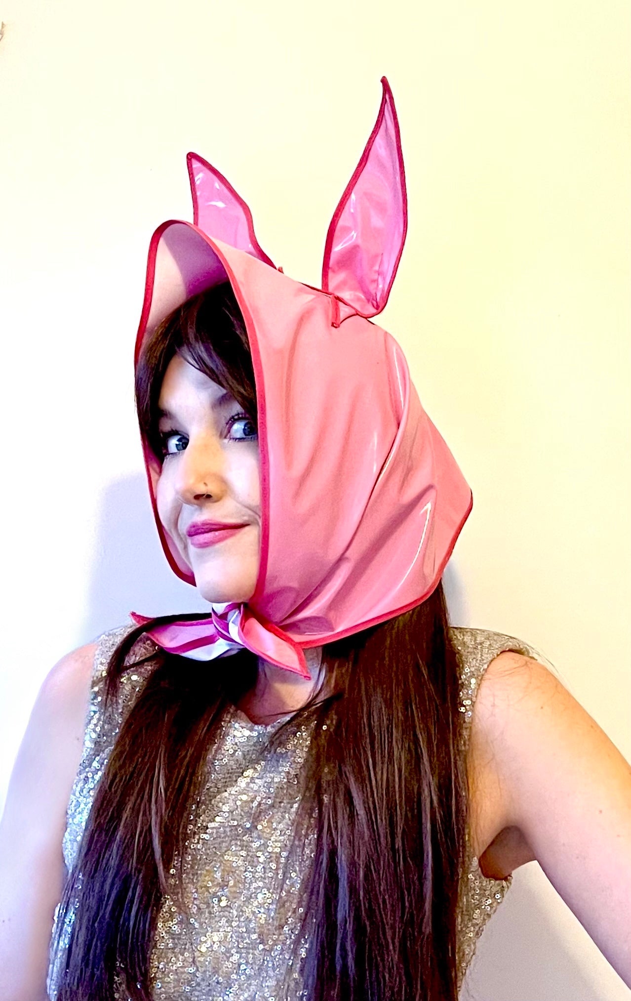 HEY BUNNY! Rain-ready hoodlet: Bubblegum pink