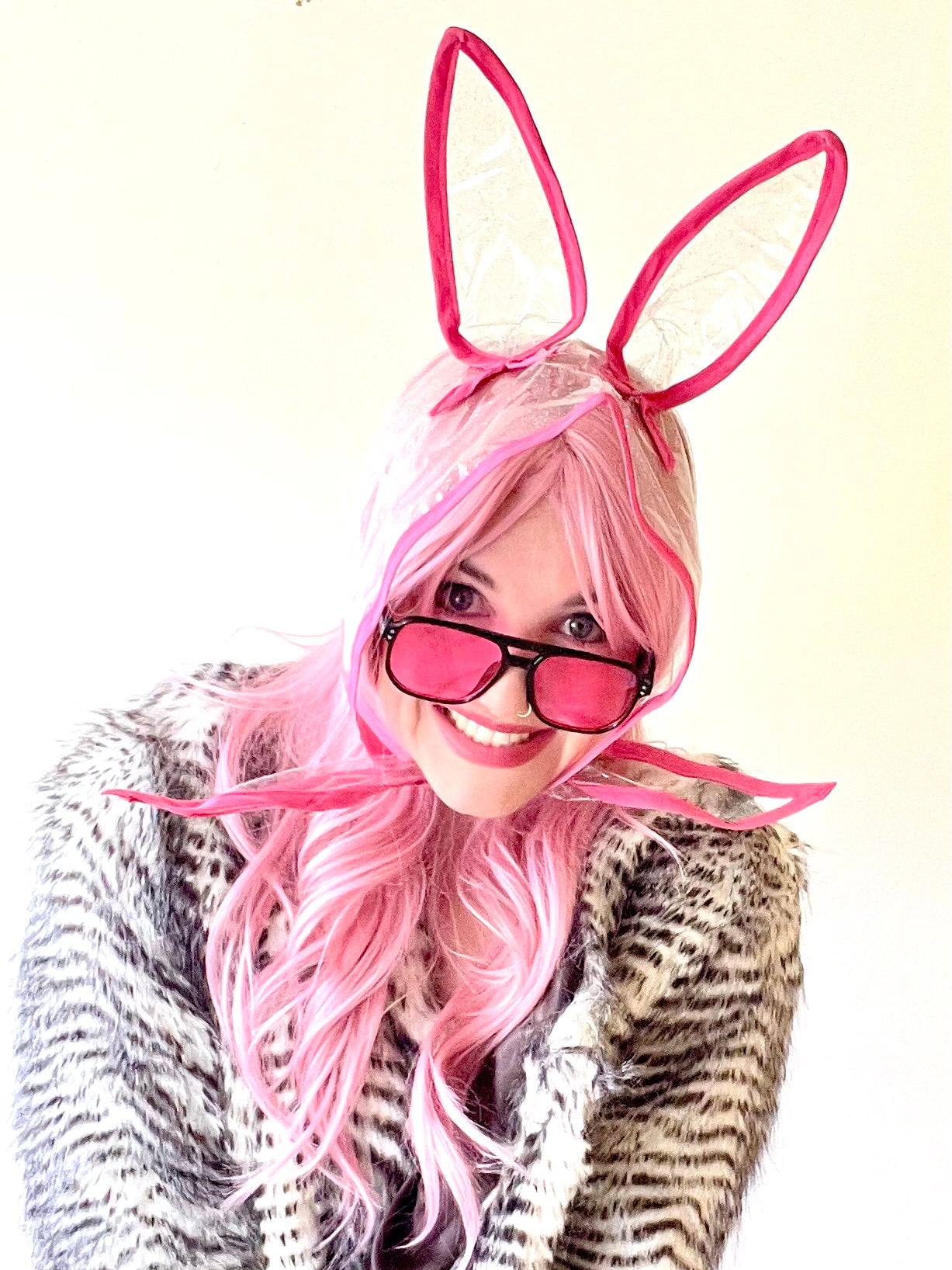 NUDIE BUNNY! Translucent Hoodlet- Magenta Pink
