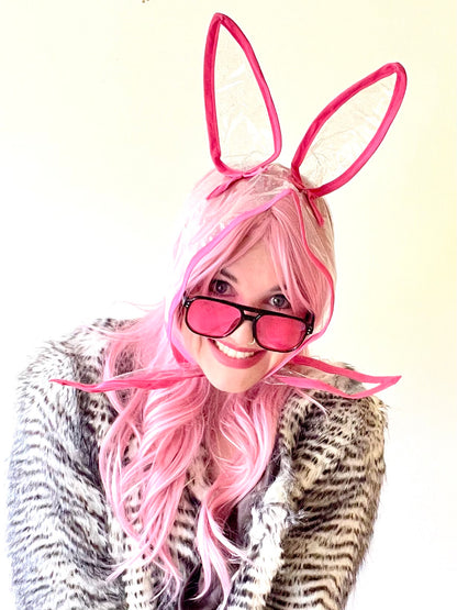 NUDIE BUNNY! Translucent Hoodlet- Magenta Pink