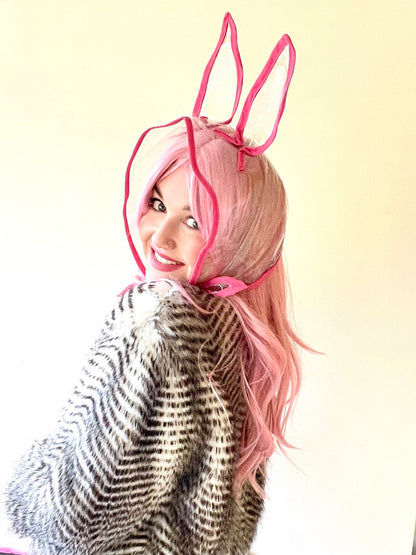 NUDIE BUNNY! Translucent Hoodlet- Magenta Pink