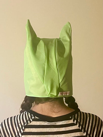 ANIMORPH hood: Black & Neon Green (waterprooof; reversible)