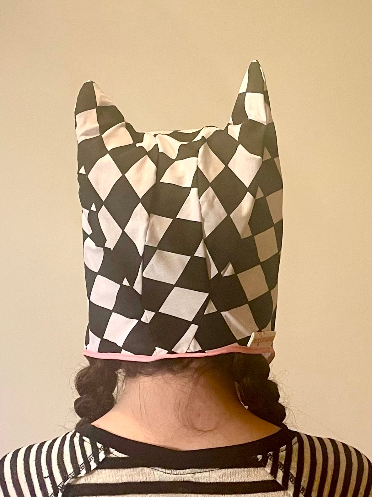 ANIMORPH Hood: Pink & Harlequin (reversible; waterproof)