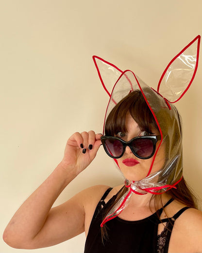 NUDIE BUNNY! Translucent Hoodlet - Red