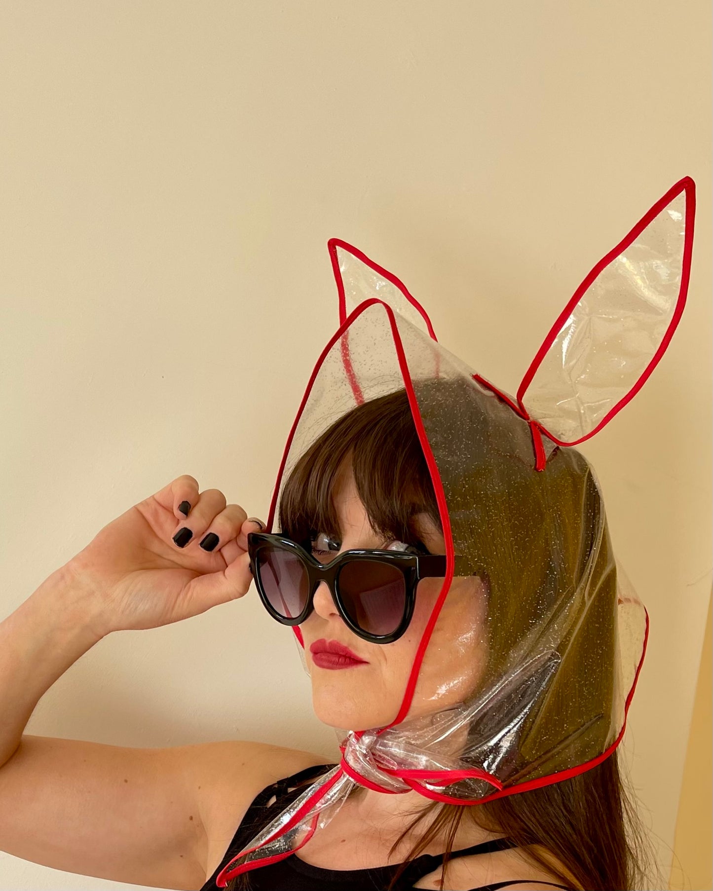 NUDIE BUNNY! Translucent Hoodlet - Red