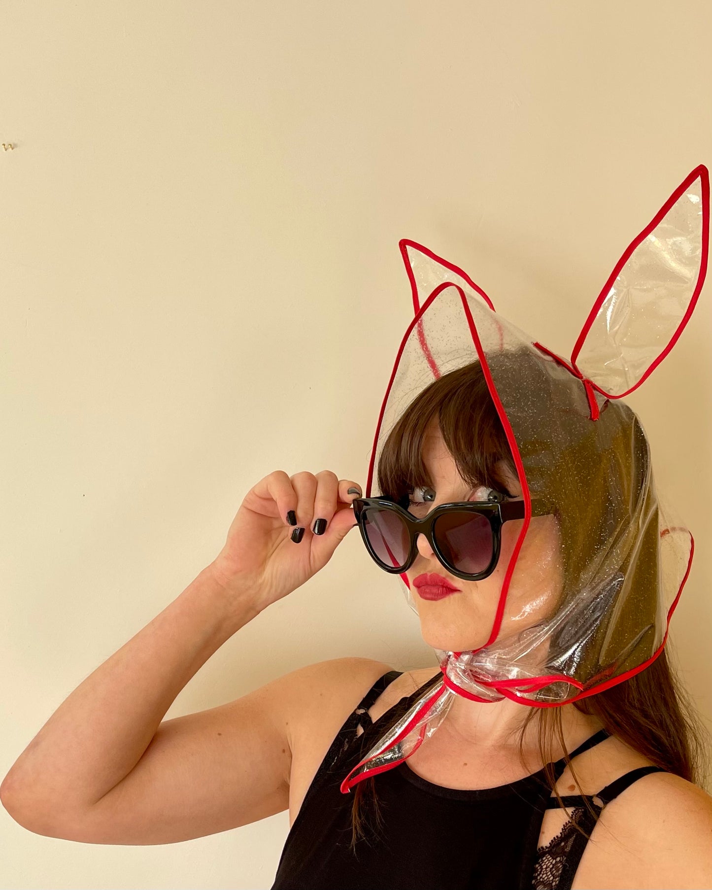 NUDIE BUNNY! Translucent Hoodlet - Red