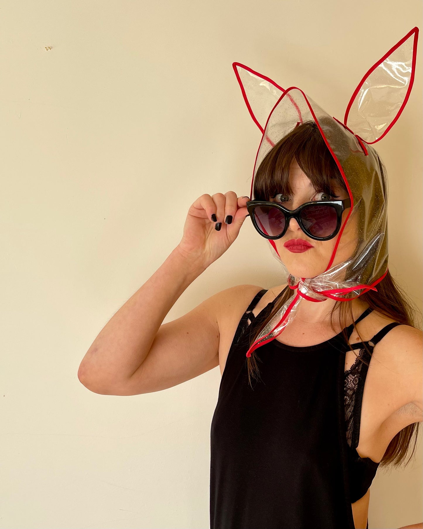 NUDIE BUNNY! Translucent Hoodlet - Red