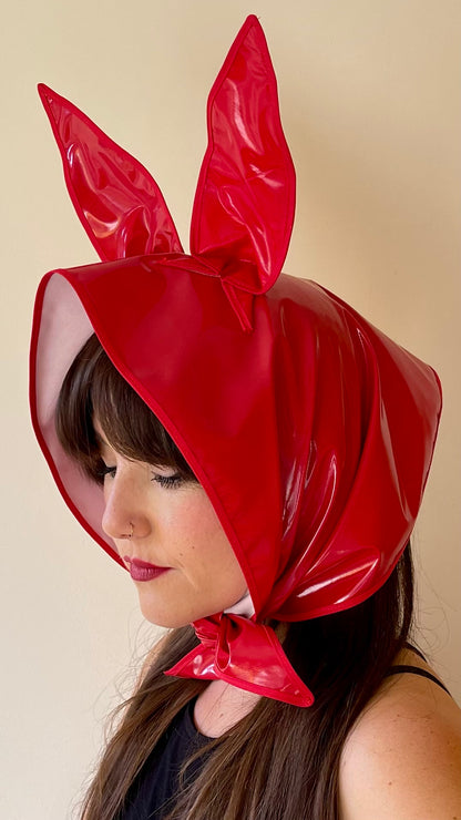 HEY BUNNY! Rain-ready Hoodlet: Red