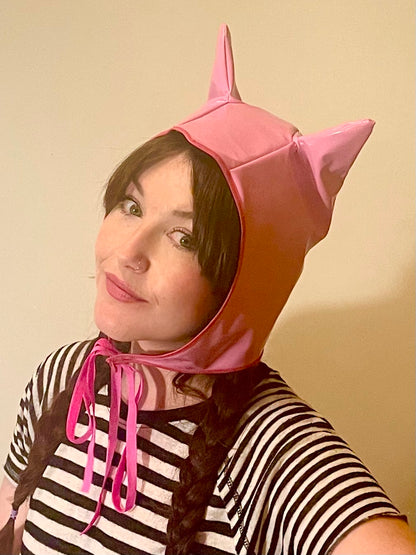 ANIMORPH Hood: Pink Tartan & PVC