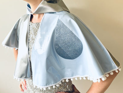 CYCLONE Silver-lining Blue and Silver Cape